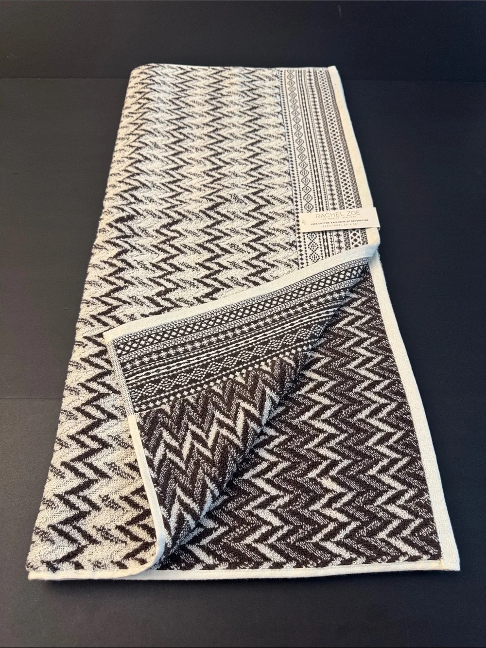 8pc RACHEL ZOE 100% Cotton(EOD) Chevron Pattern Bath Towel Set - Cocoa/Coco